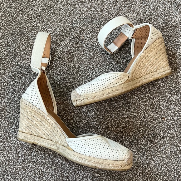 Marc By Marc Jacobs Perforated White Leather D’Orsay Wedge Espadrilles 40.5 - Picture 2 of 8
